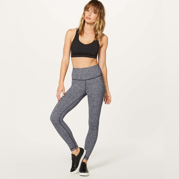 Lululemon Wunder Under Hi-Rise 7/8 Tight 25" in Heathered Black Size 2 - Picture 1 of 7